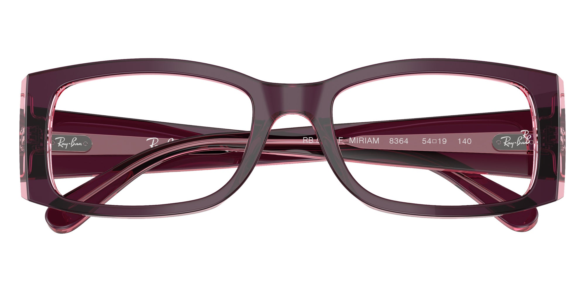 Ray-Ban® RX5434F RX5434F 8364 54 Eyeglasses - Violet On Transparent Pink