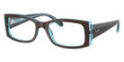Ray-Ban® RX5434F RX5434F 8366 54 Eyeglasses - Brown On Transparent Blue