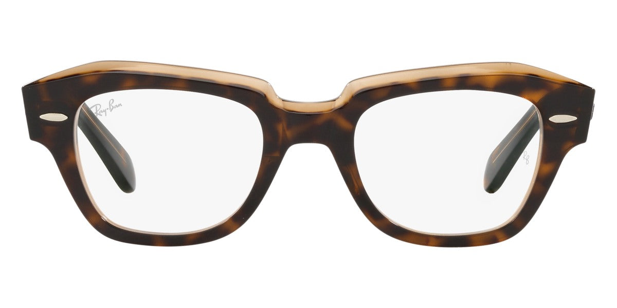 Ray-Ban® STATE STREET 0RX5486 RX5486 5989 48 - Havana on Transparent Brown Eyeglasses