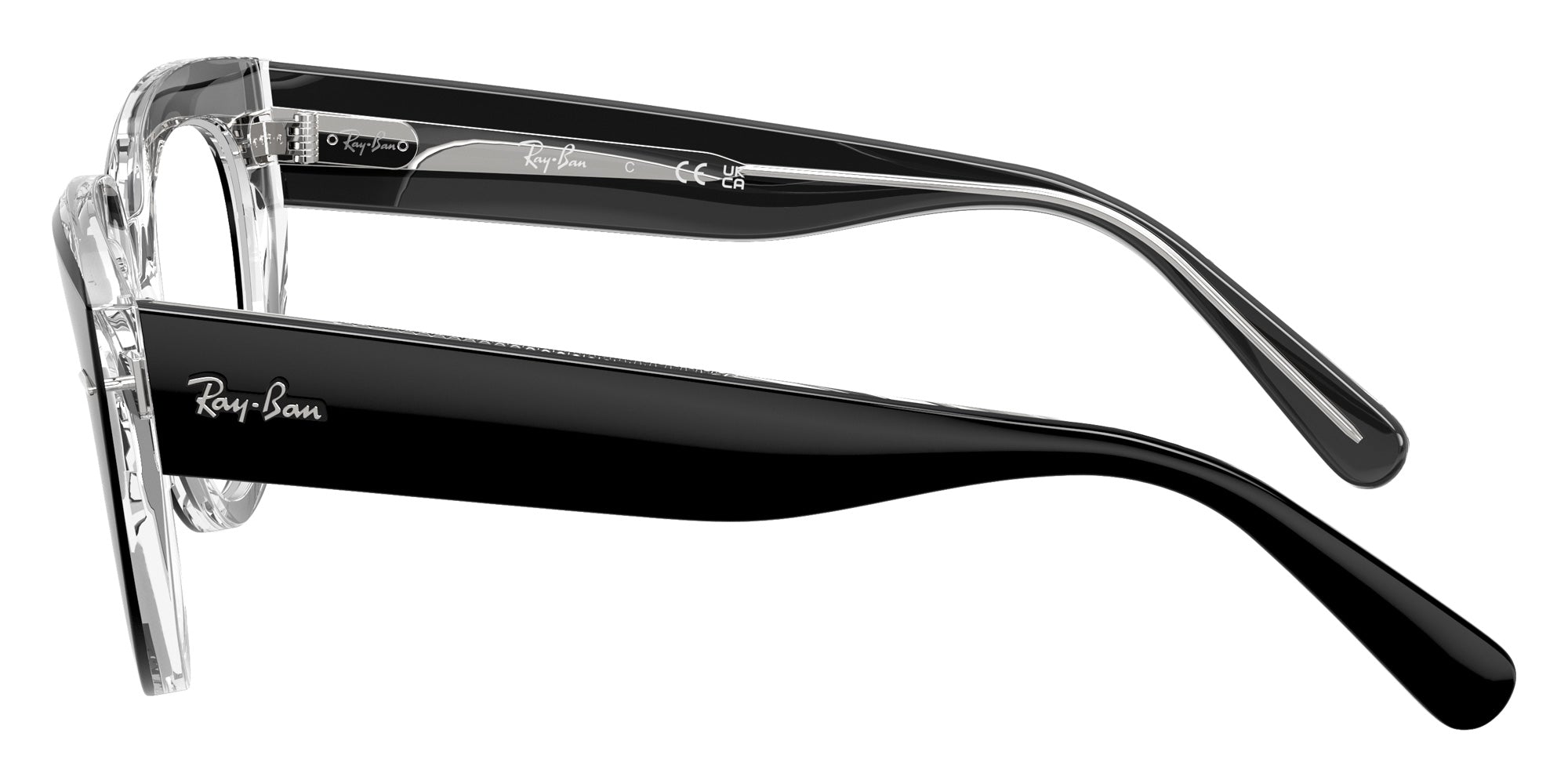 Ray-Ban® RX5586 RX5586 2034 48 Eyeglasses - Black On Transparent