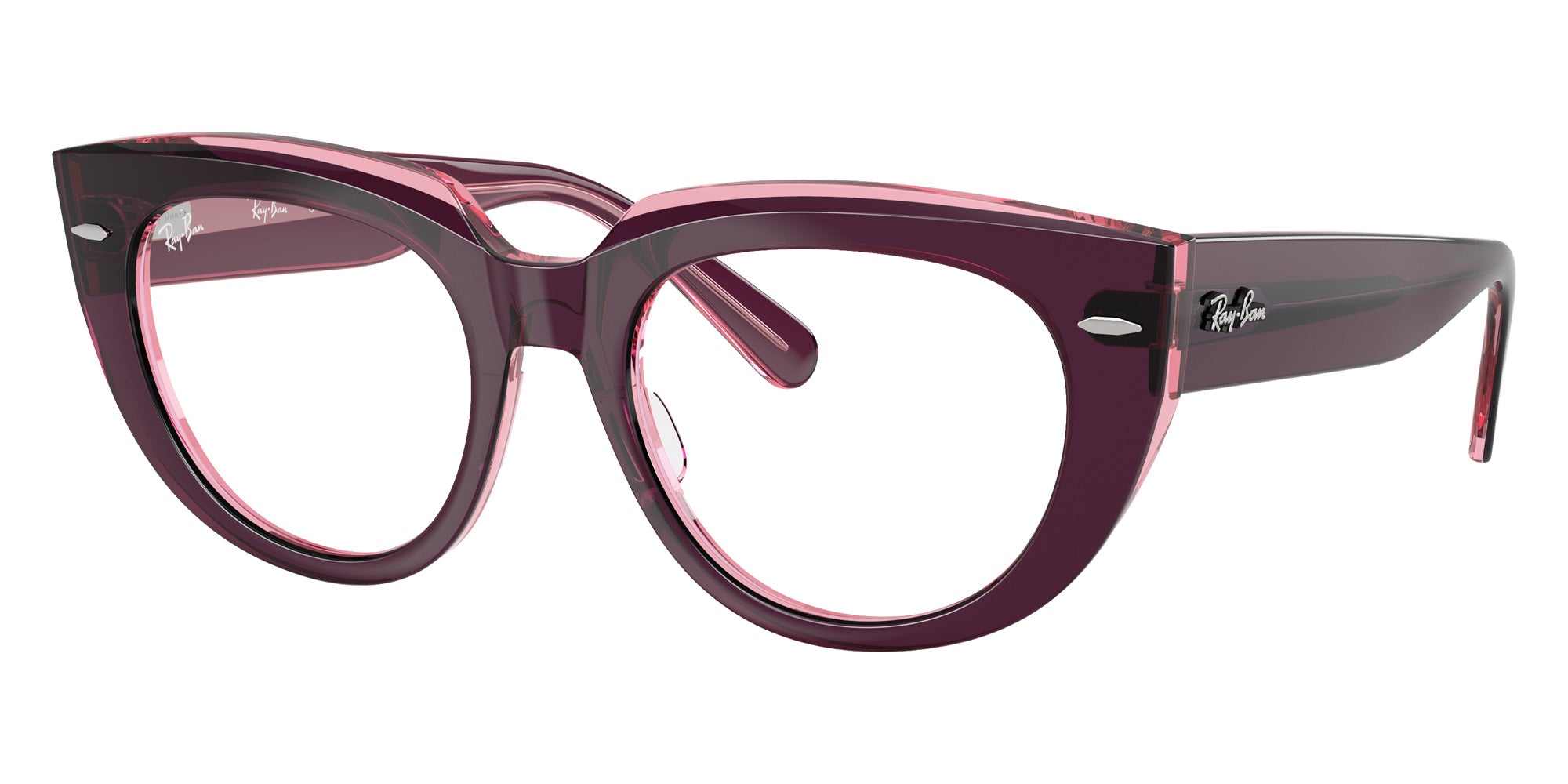 Ray-Ban® RX5586 RX5586 8364 48 Eyeglasses - Violet On Transparent Pink