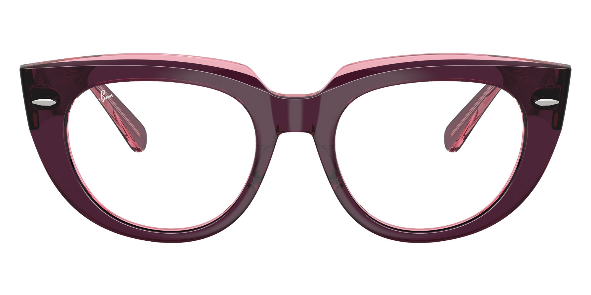 Ray-Ban® RX5586 RX5586 8364 48 Eyeglasses - Violet On Transparent Pink