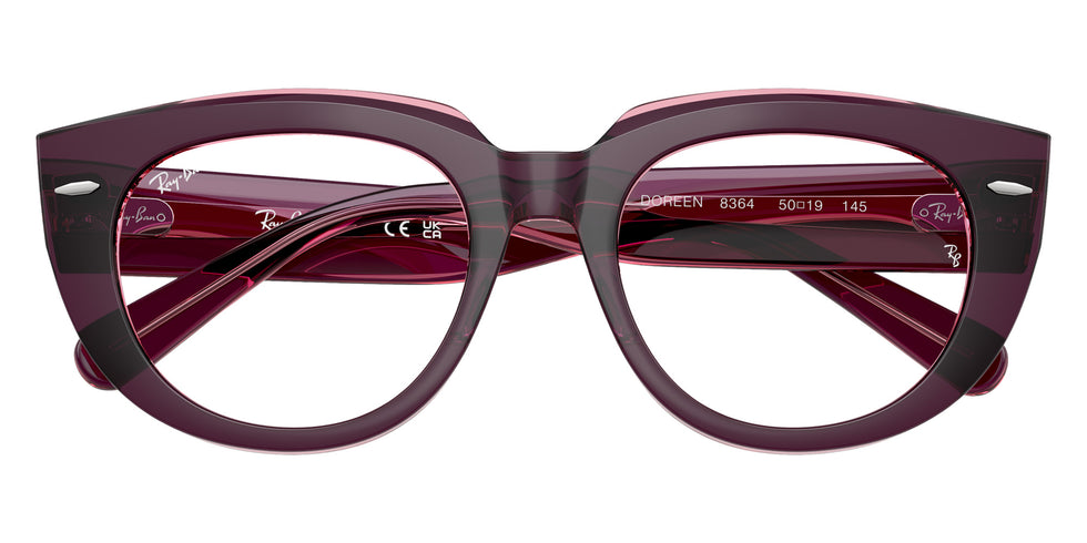 Ray-Ban® RX5586 RX5586 8364 48 Eyeglasses - Violet On Transparent Pink