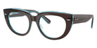 Ray-Ban® RX5586 RX5586 8366 50 Eyeglasses - Brown On Transparent Blue