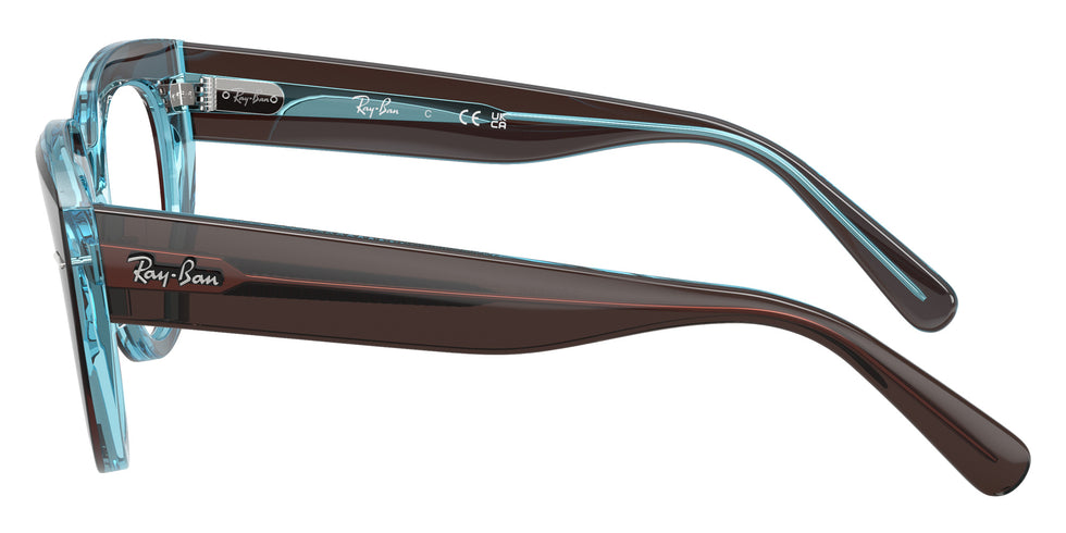 Ray-Ban® RX5586 RX5586 8366 50 Eyeglasses - Brown On Transparent Blue