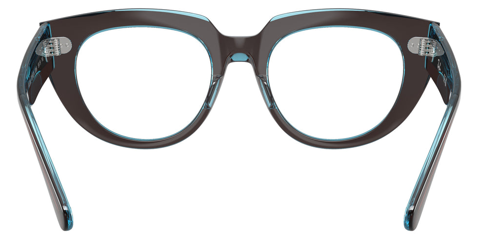 Ray-Ban® RX5586 RX5586 8366 50 Eyeglasses - Brown On Transparent Blue
