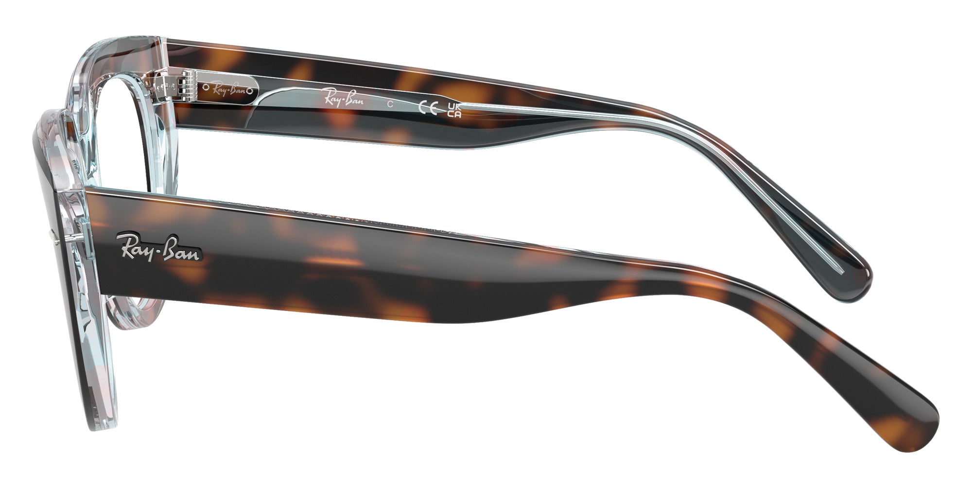 Ray-Ban® RX5586 RX5586 8401 50 Eyeglasses - Dark Havana On Multicolor