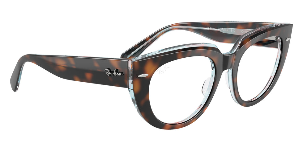 Ray-Ban® RX5586 RX5586 8401 50 Eyeglasses - Dark Havana On Multicolor