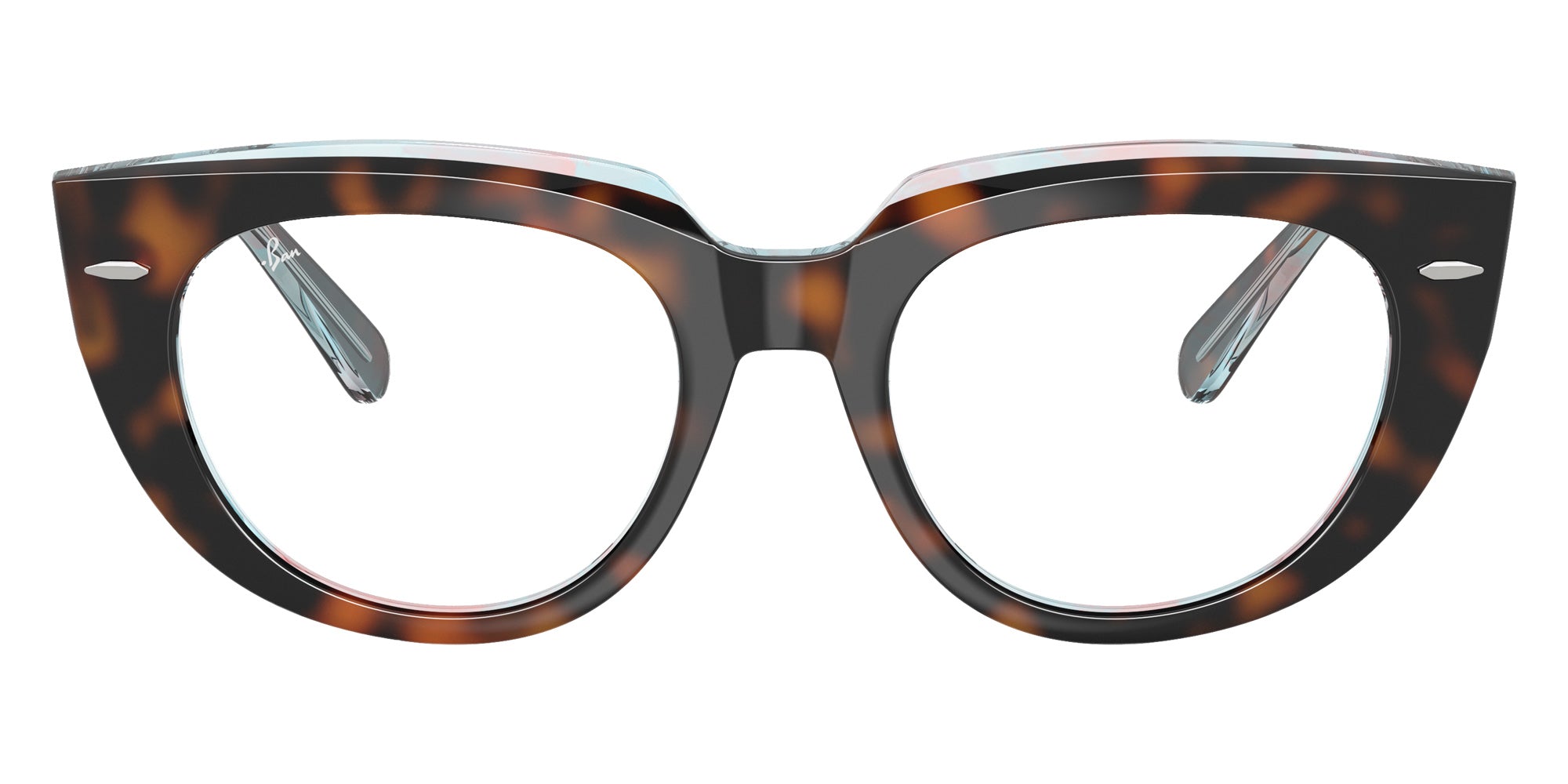Ray-Ban® RX5586 RX5586 8401 50 Eyeglasses - Dark Havana On Multicolor