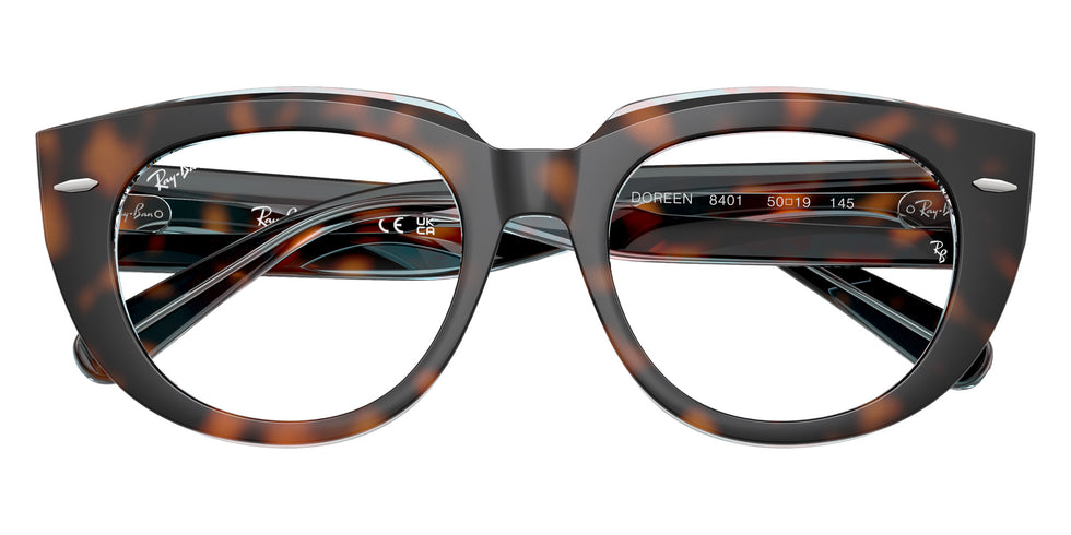 Ray-Ban® RX5586 RX5586 8401 50 Eyeglasses - Dark Havana On Multicolor