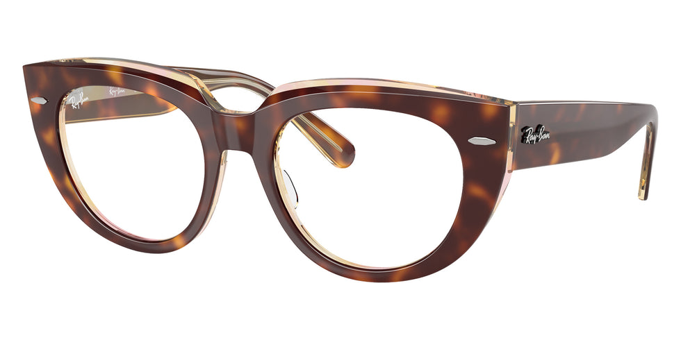 Ray-Ban® RX5586 RX5586 8402 50 Eyeglasses - Light Havana On Multicolor