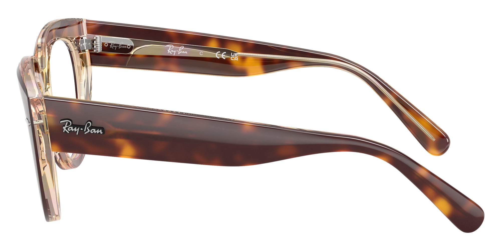 Ray-Ban® RX5586 RX5586 8402 50 Eyeglasses - Light Havana On Multicolor