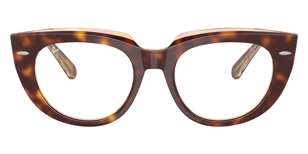Ray-Ban® RX5586 RX5586 8402 50 Eyeglasses - Light Havana On Multicolor