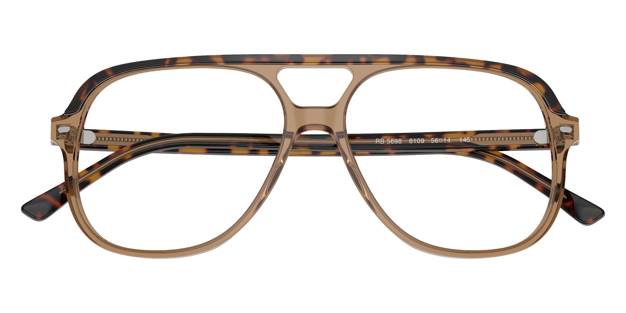 Ray-Ban® RX5698 RX5698 8109 56 Eyeglasses - Havana On Transparent Brown