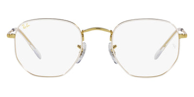 Ray-Ban® HEXAGONAL 0RX6448 RX6448 3104 54 - White On Legend Gold Eyeglasses