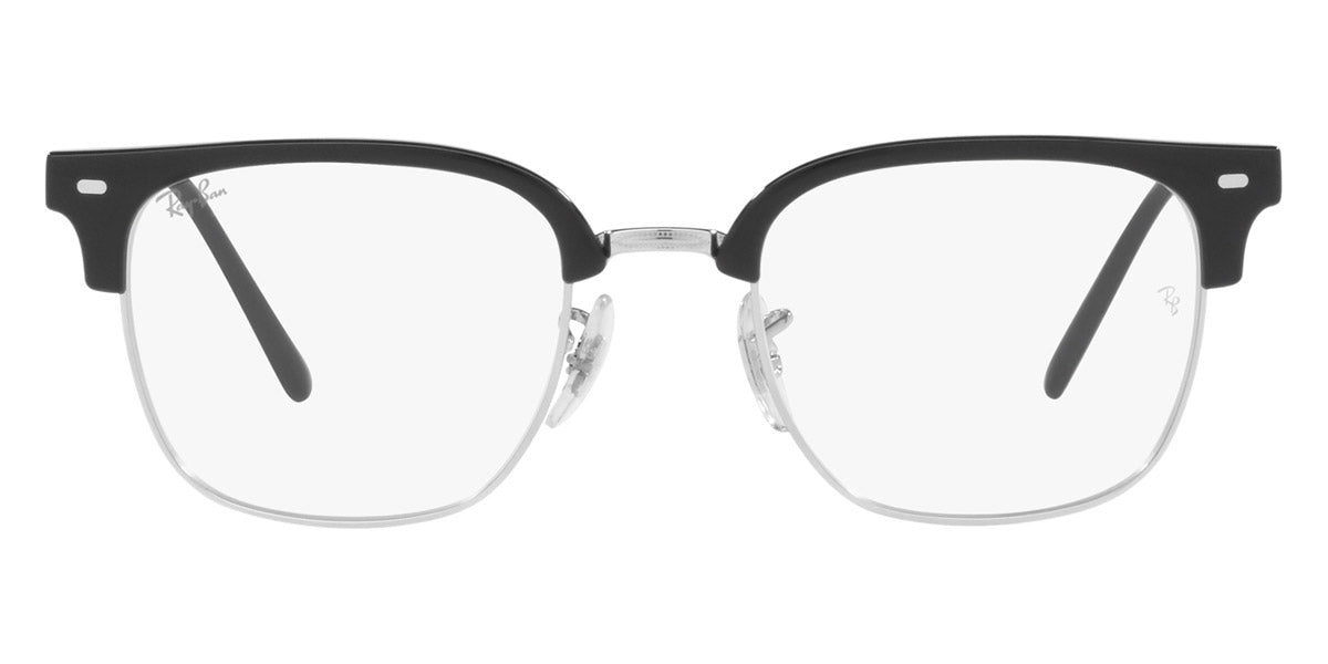 Ray-Ban® New Clubmaster RX7216 RX7216 2000 49 - Black on Silver Eyeglasses