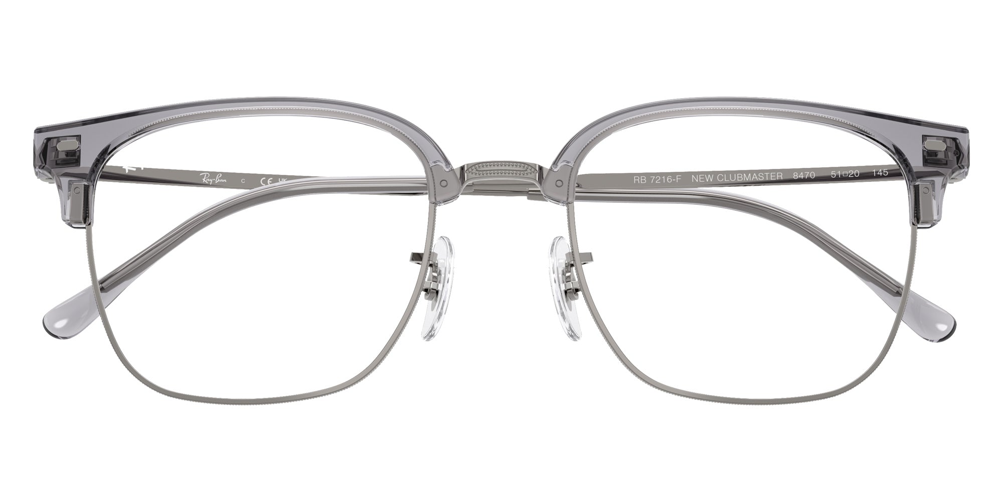 Ray-Ban® RX7216F RX7216F 8470 53 Eyeglasses - Gunmetal
