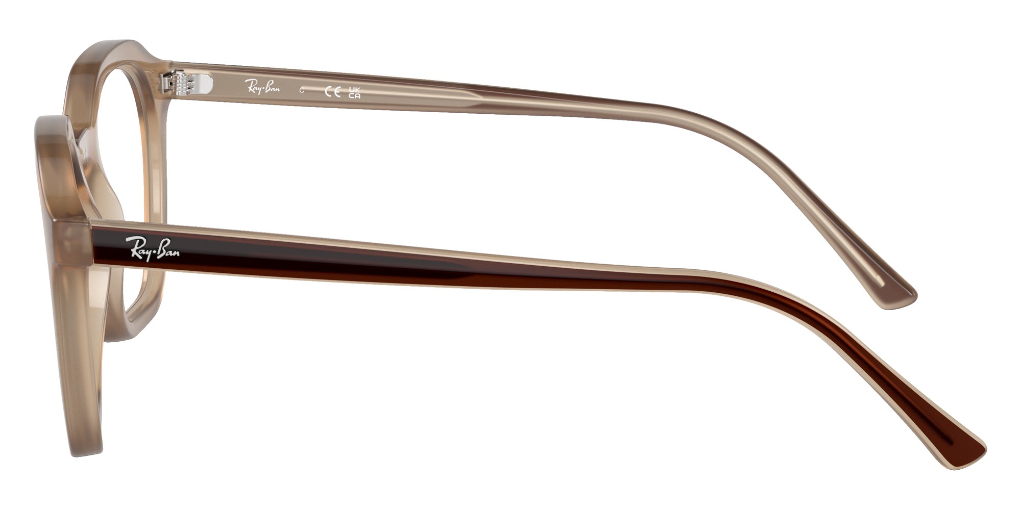 Ray-Ban® RX7238 RX7238 8355 52 Eyeglasses - Brown On Tortledove
