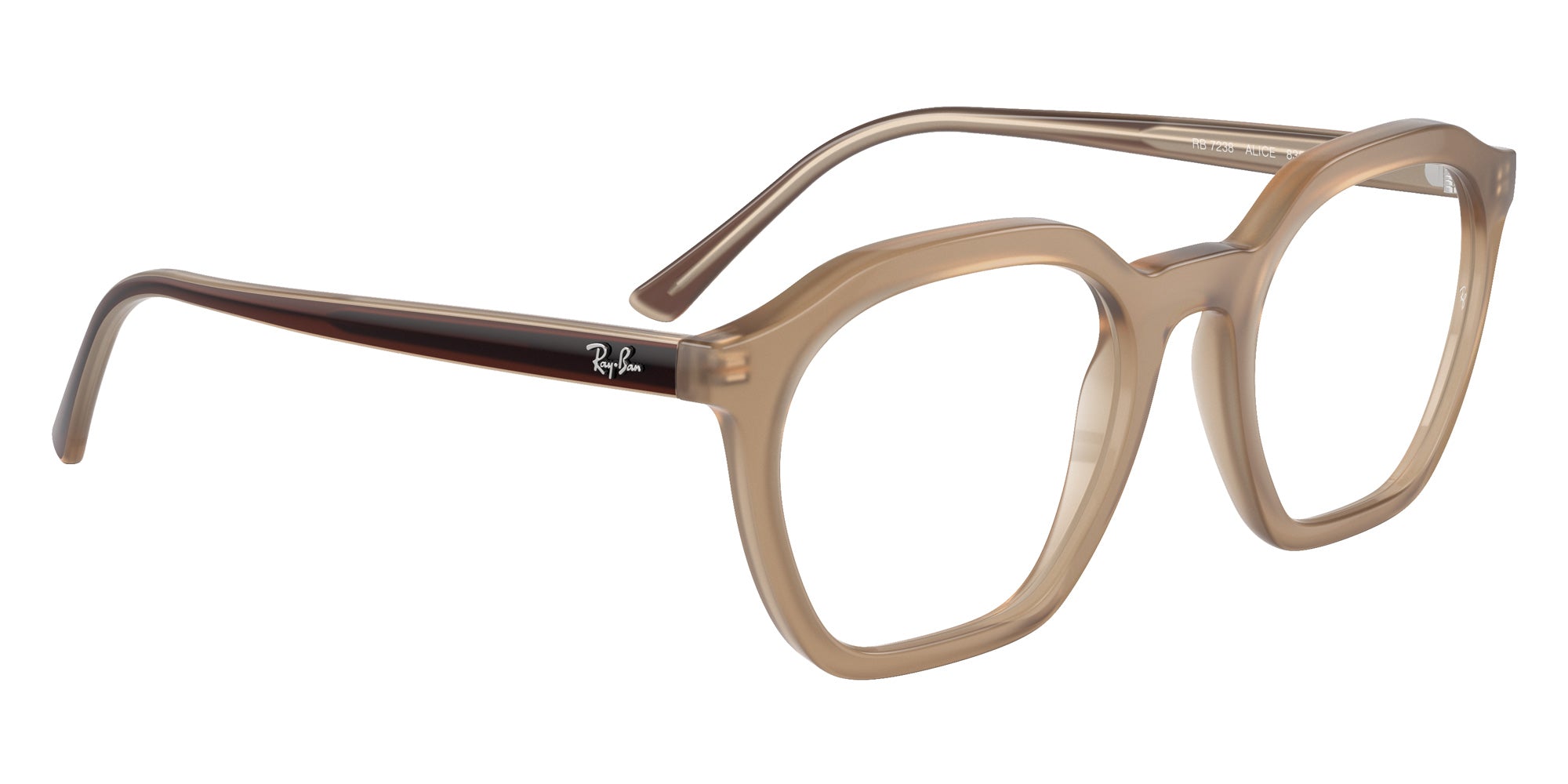 Ray-Ban® RX7238 RX7238 8355 52 Eyeglasses - Brown On Tortledove