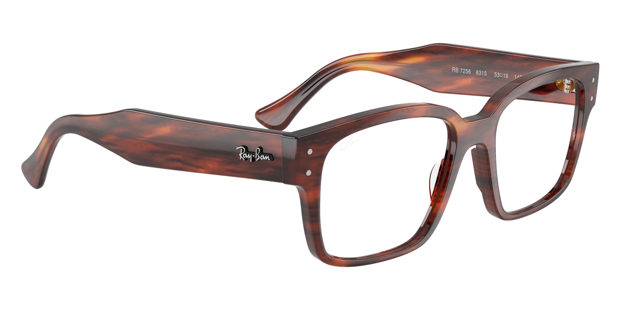 Ray-Ban® RX7256 RX7256 8315 53 Eyeglasses - Striped Havana