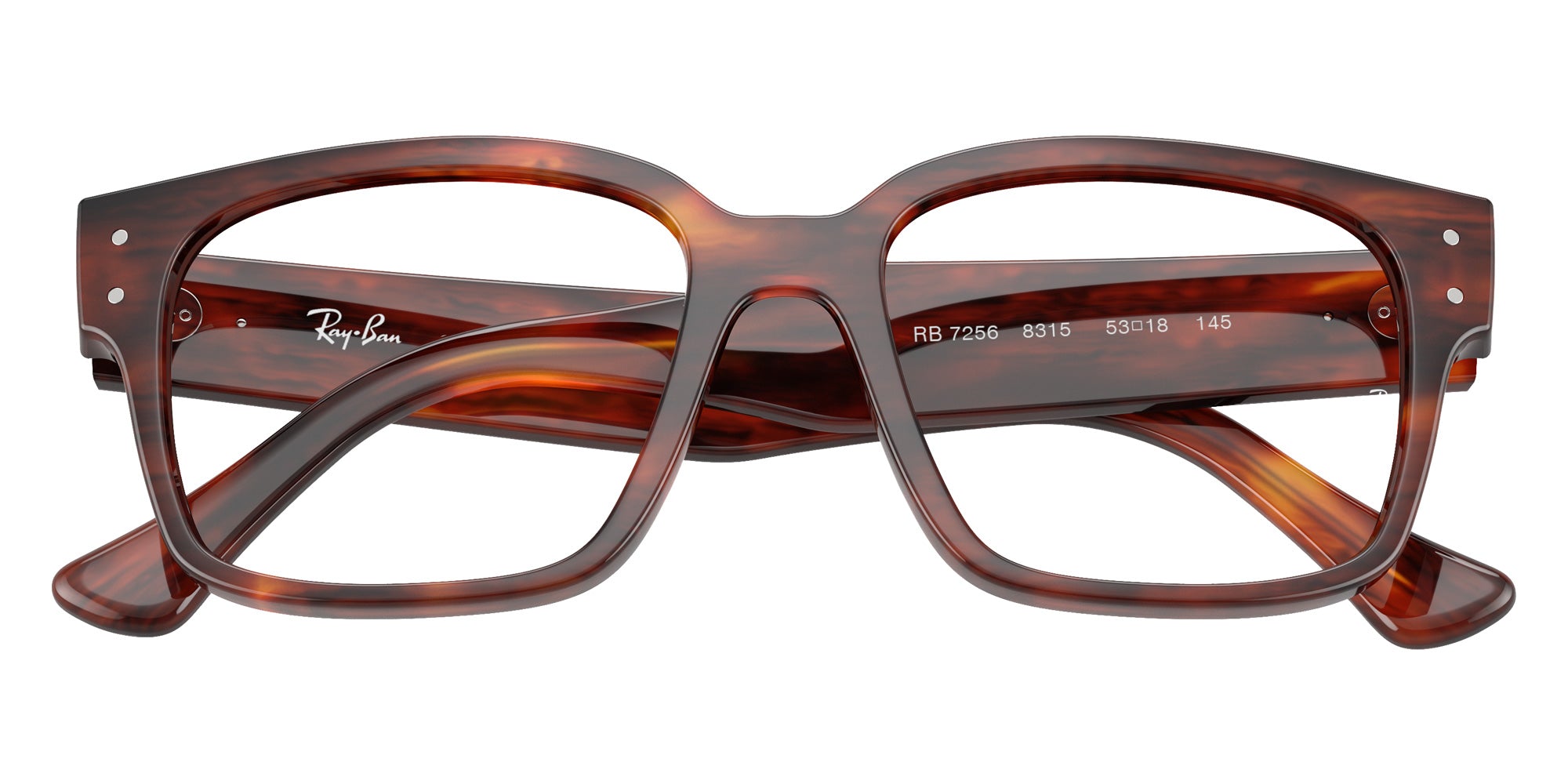Ray-Ban® RX7256 RX7256 8315 53 Eyeglasses - Striped Havana