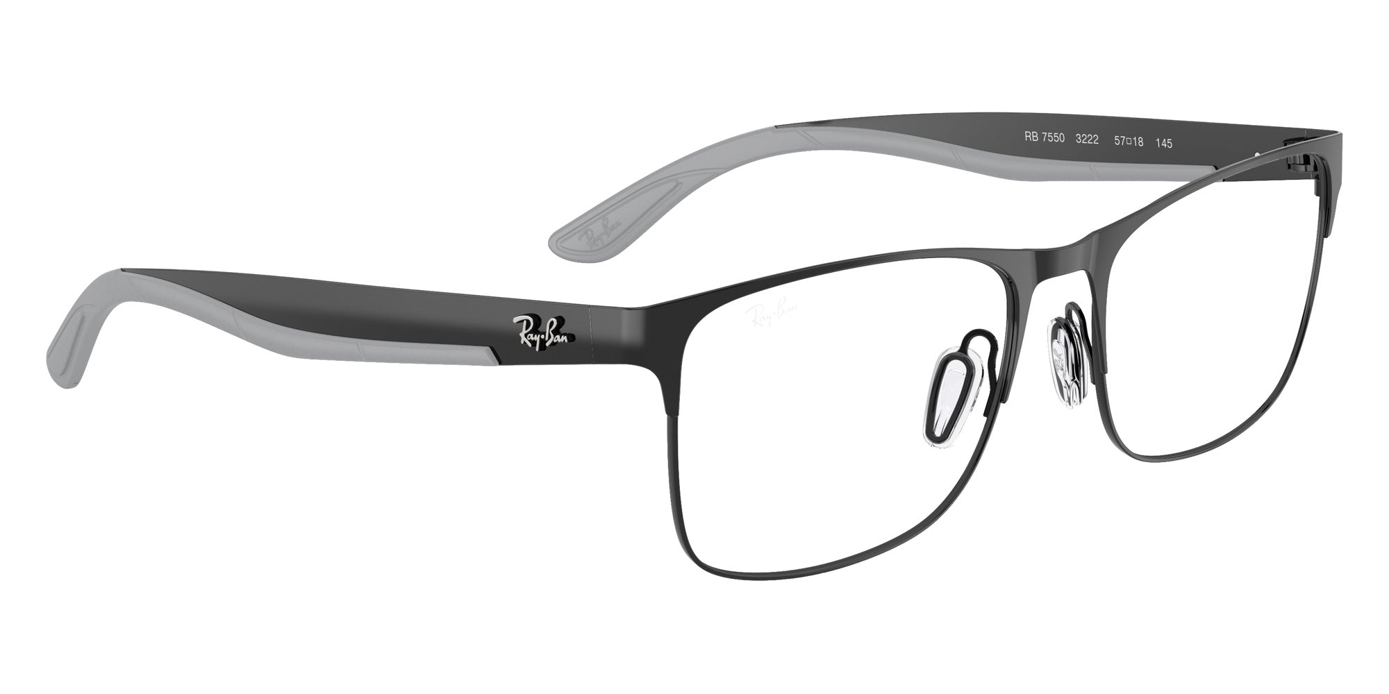 Ray-Ban® RX7550 RX7550 3222 57 Eyeglasses - Black