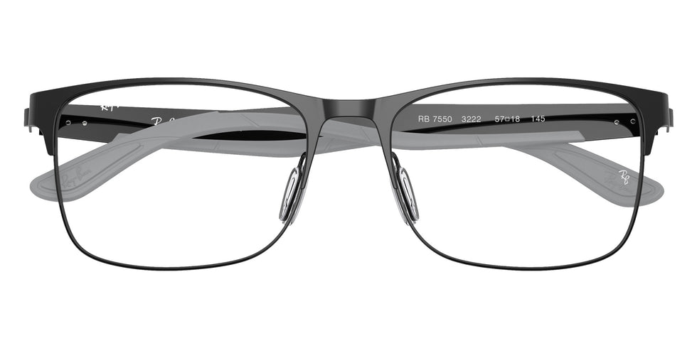 Ray-Ban® RX7550 RX7550 3222 57 Eyeglasses - Black