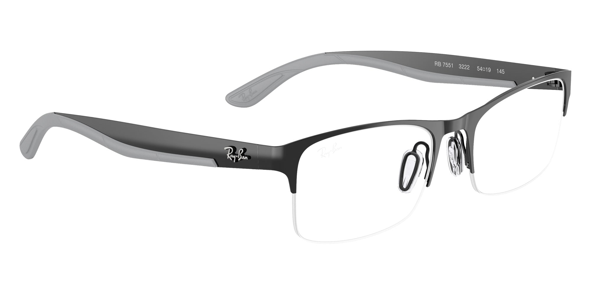 Ray-Ban® RX7551 RX7551 3222 56 Eyeglasses - Black