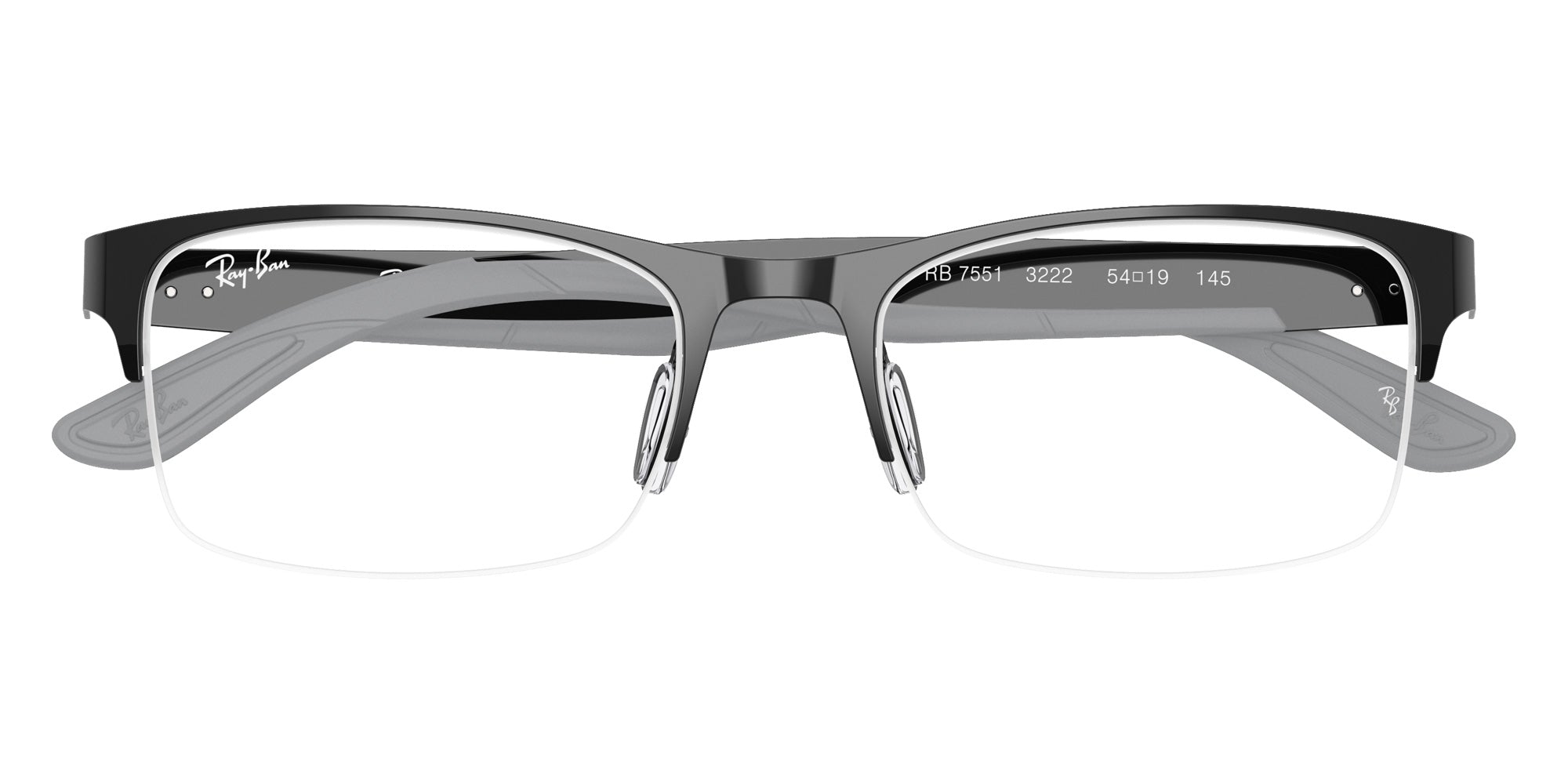 Ray-Ban® RX7551 RX7551 3222 56 Eyeglasses - Black