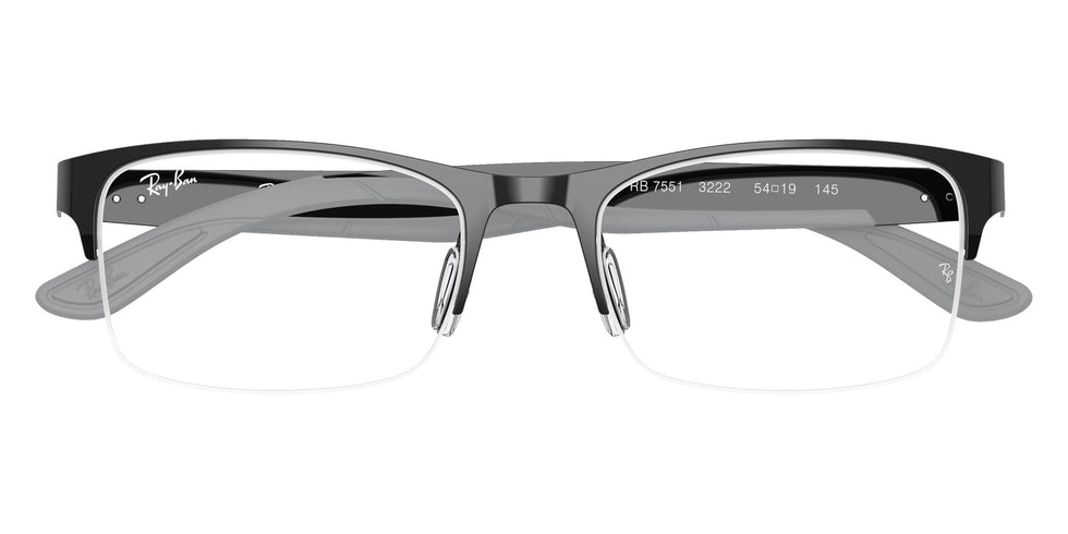 Ray-Ban® RX7551 RX7551 3222 56 Eyeglasses - Black