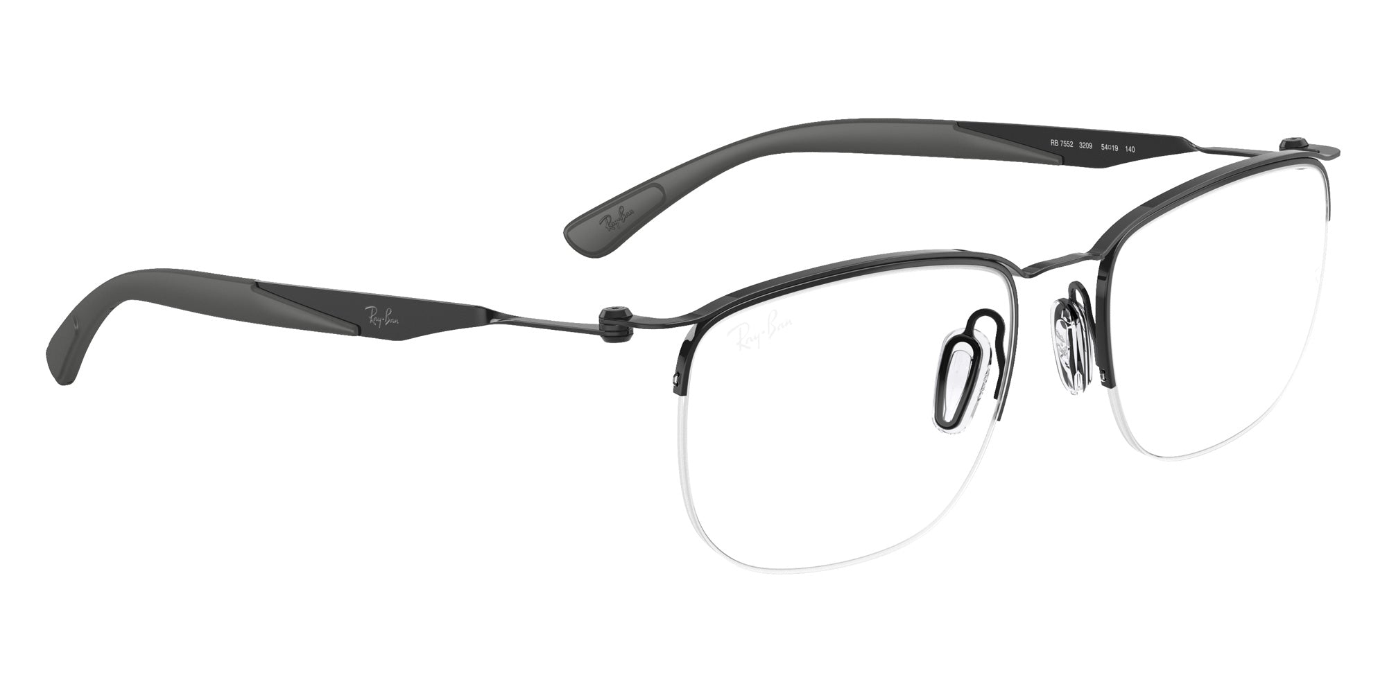 Ray-Ban® RX7552 RX7552 3209 52 Eyeglasses - Black