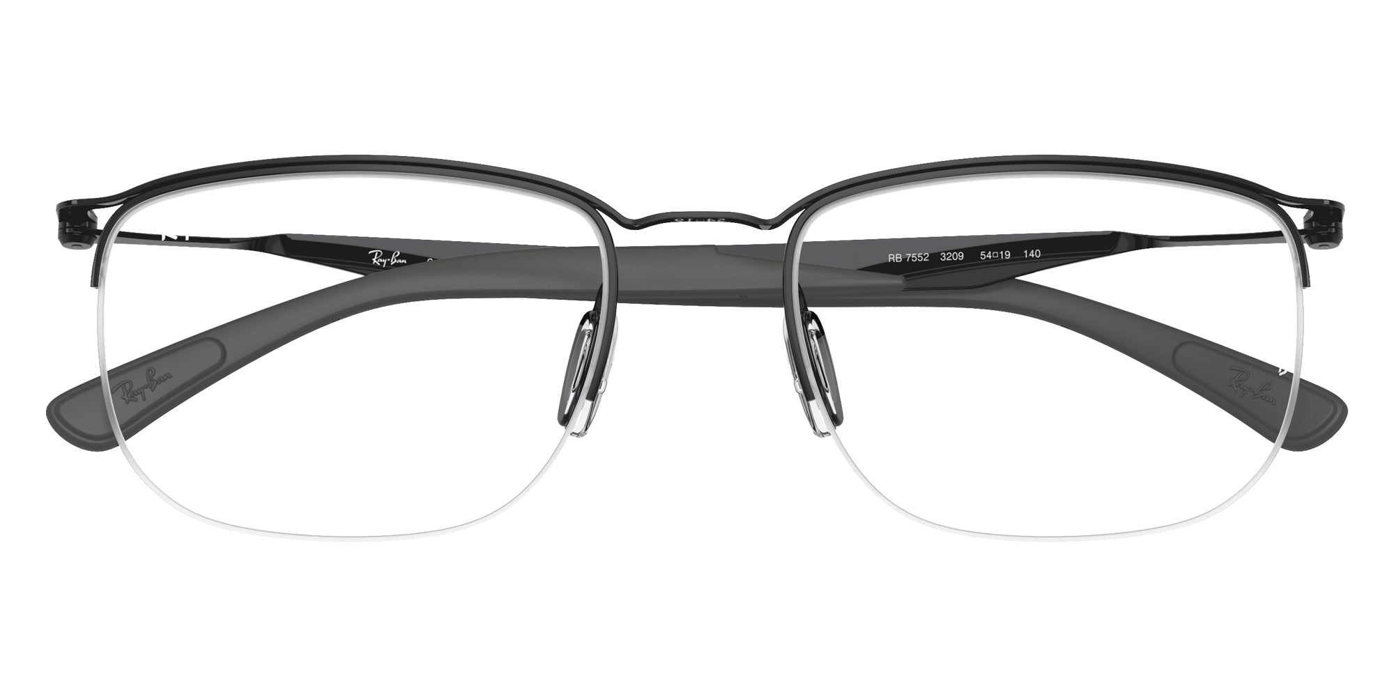 Ray-Ban® RX7552 RX7552 3209 52 Eyeglasses - Black