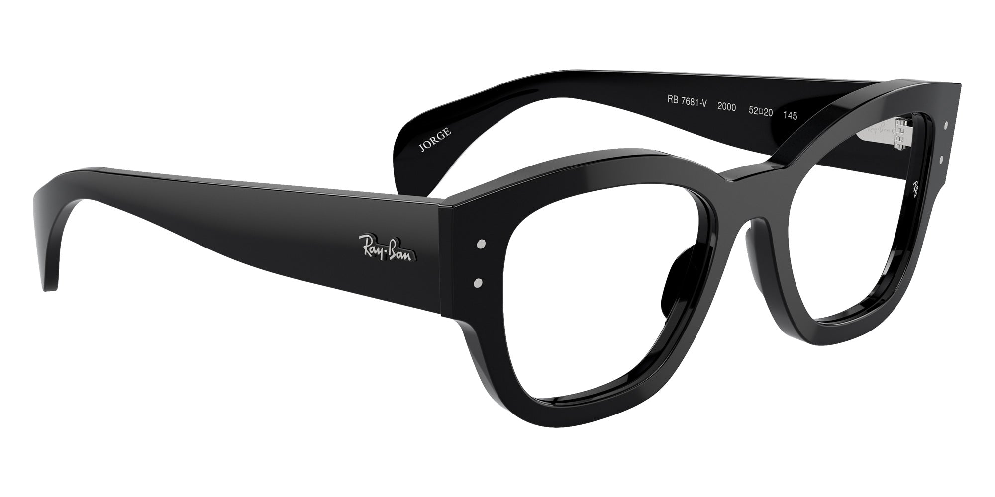 Ray-Ban® RX7681V RX7681V 2000 52 Eyeglasses - Black