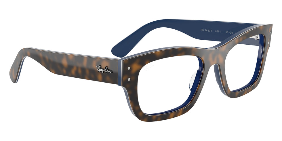 Ray-Ban® RX7683V RX7683V 8391 55 Eyeglasses - Havana Gray On Gradient Blue