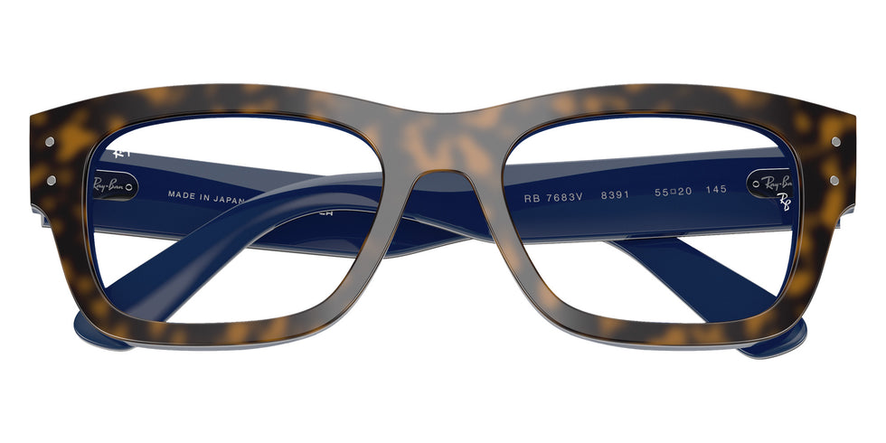 Ray-Ban® RX7683V RX7683V 8391 55 Eyeglasses - Havana Gray On Gradient Blue