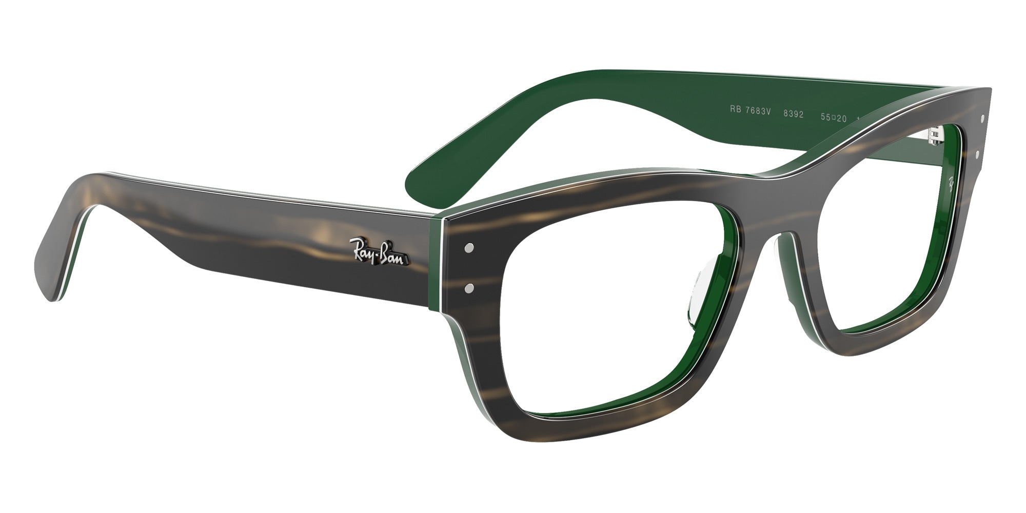 Ray-Ban® RX7683V RX7683V 8392 55 Eyeglasses - Striped Green On Green