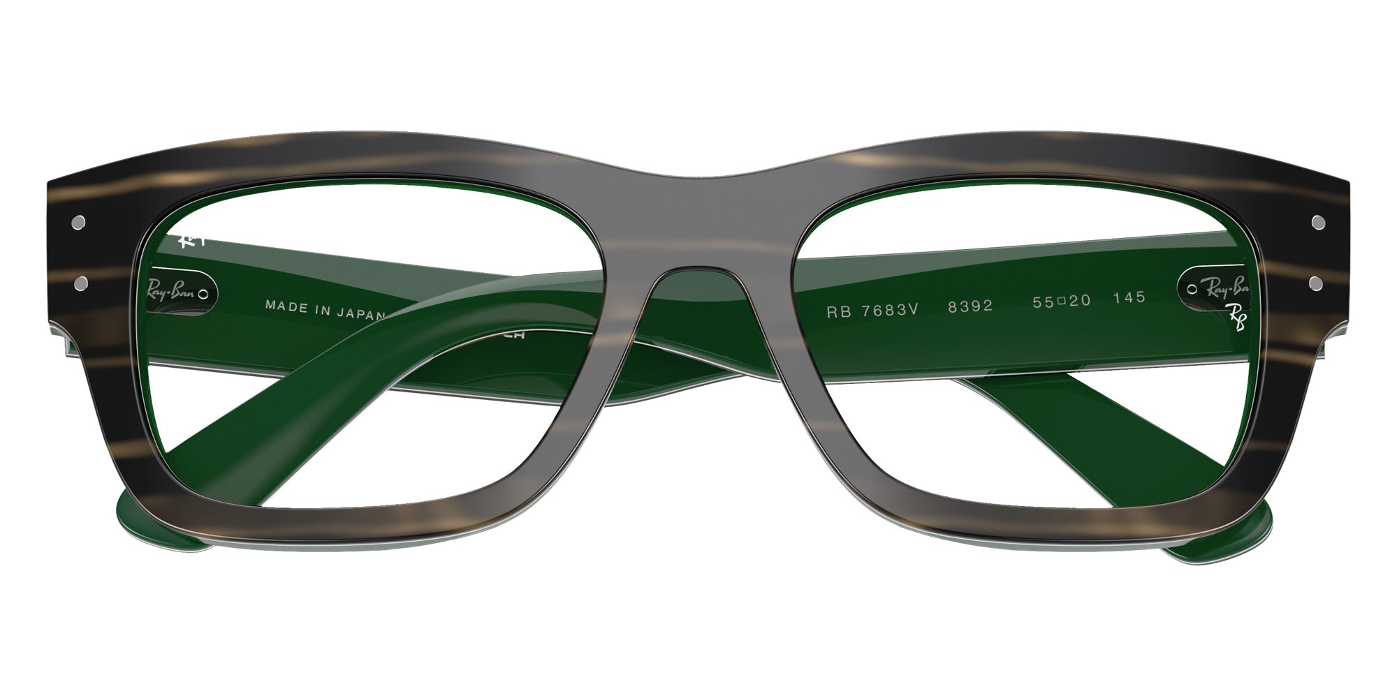 Ray-Ban® RX7683V RX7683V 8392 55 Eyeglasses - Striped Green On Green