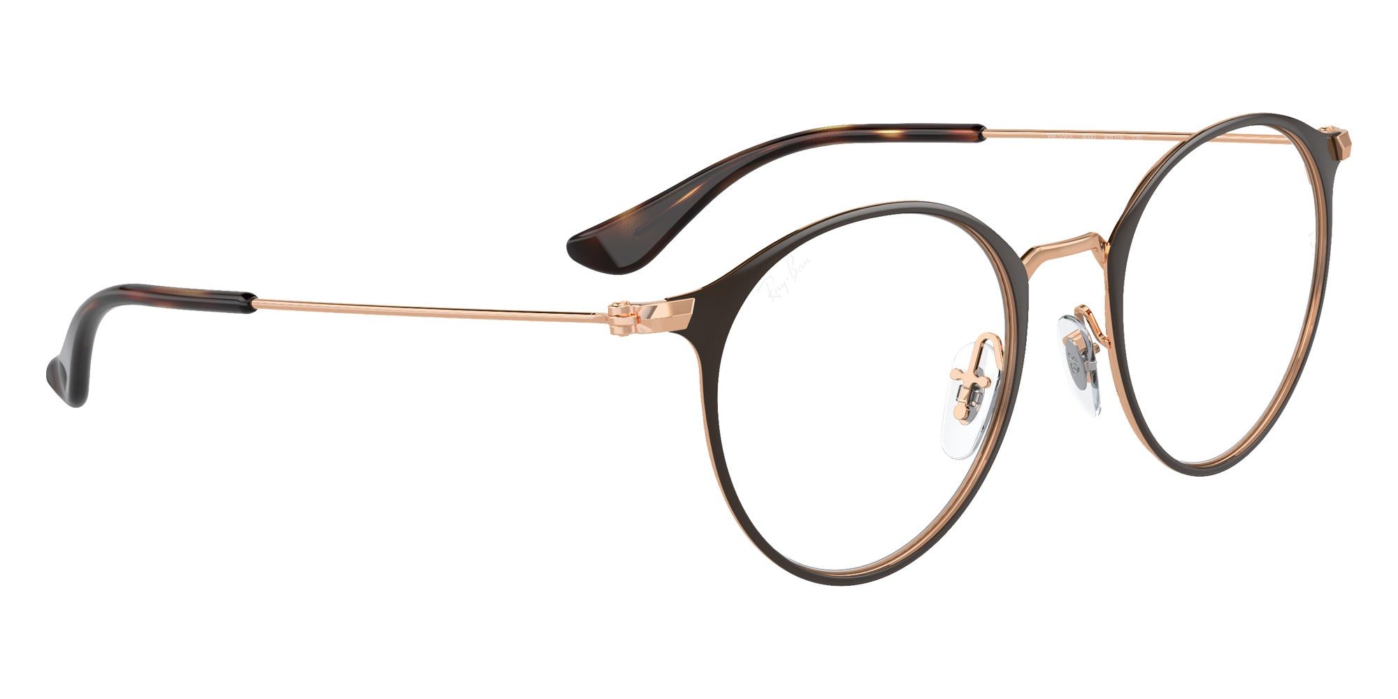 Ray-Ban® RY1053 RY1053 4092 45 Eyeglasses - Brown On Rose Gold