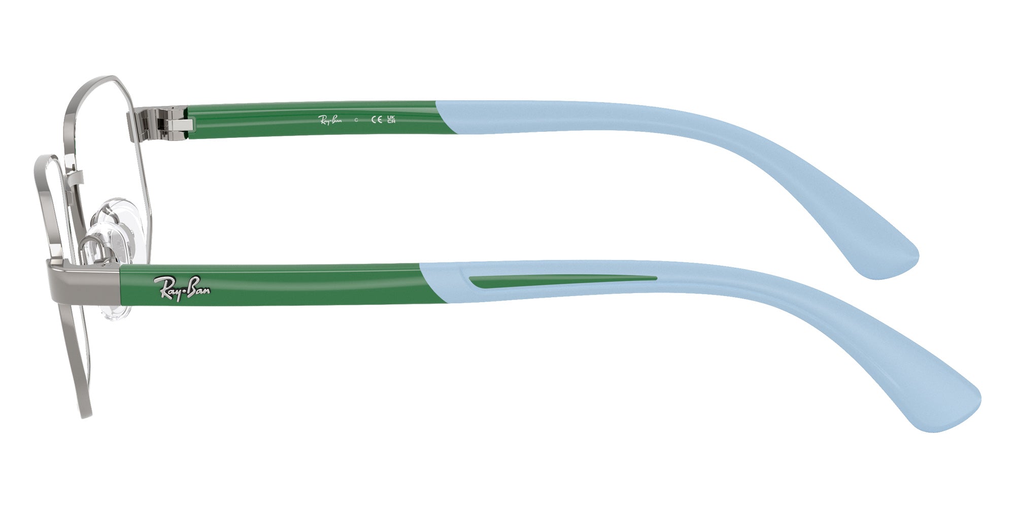 Ray-Ban® RY1060 RY1060 4095 48 Eyeglasses - Green On Rubber Light Blue