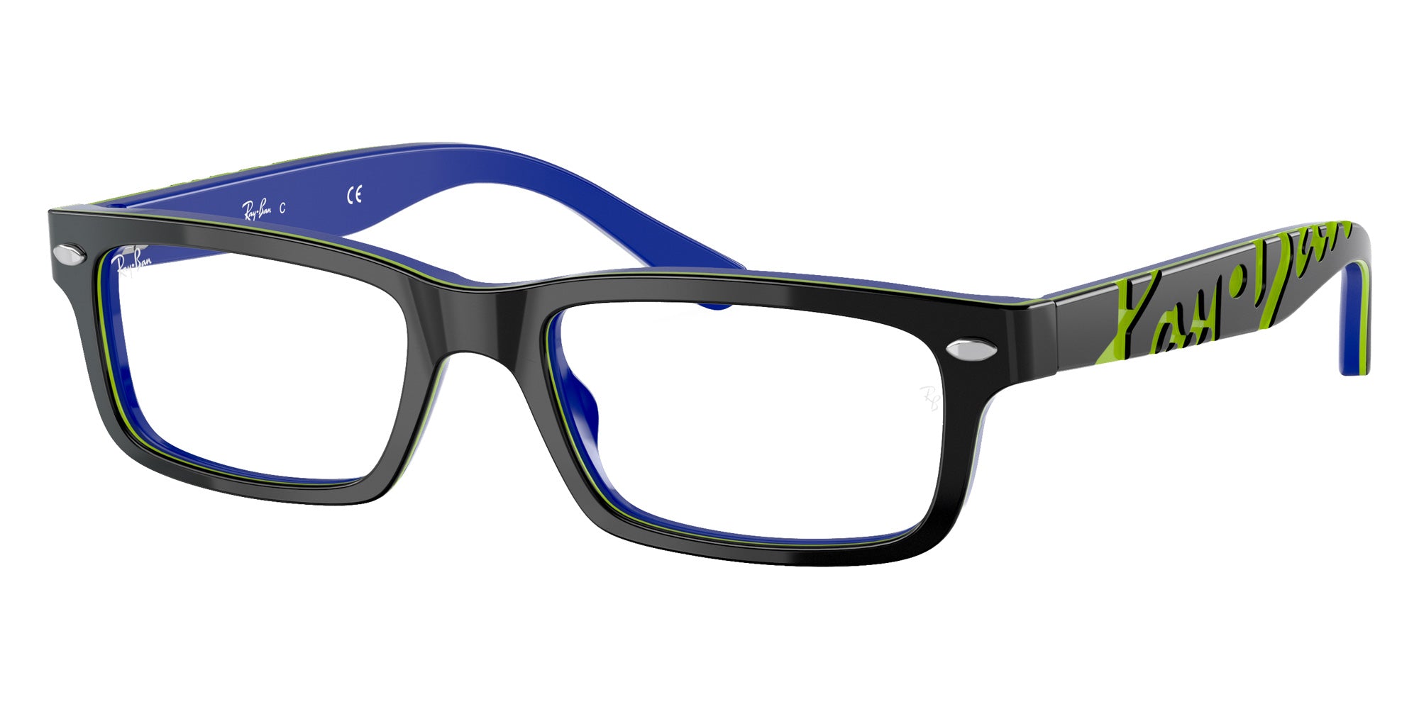 Ray-Ban® RY1535 RY1535 3600 48 Eyeglasses - Dark Gray On Blue