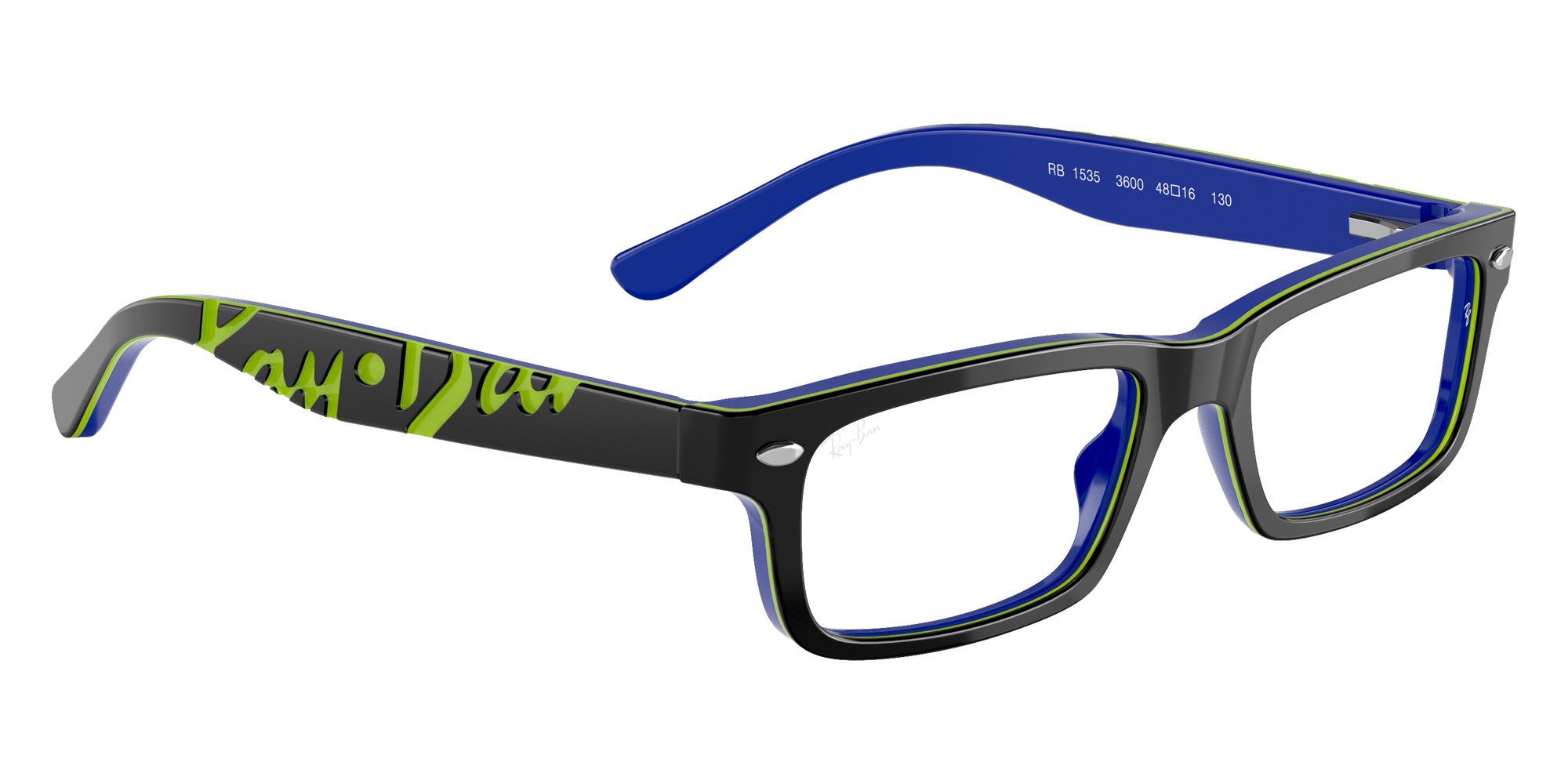 Ray-Ban® RY1535 RY1535 3600 48 Eyeglasses - Dark Gray On Blue