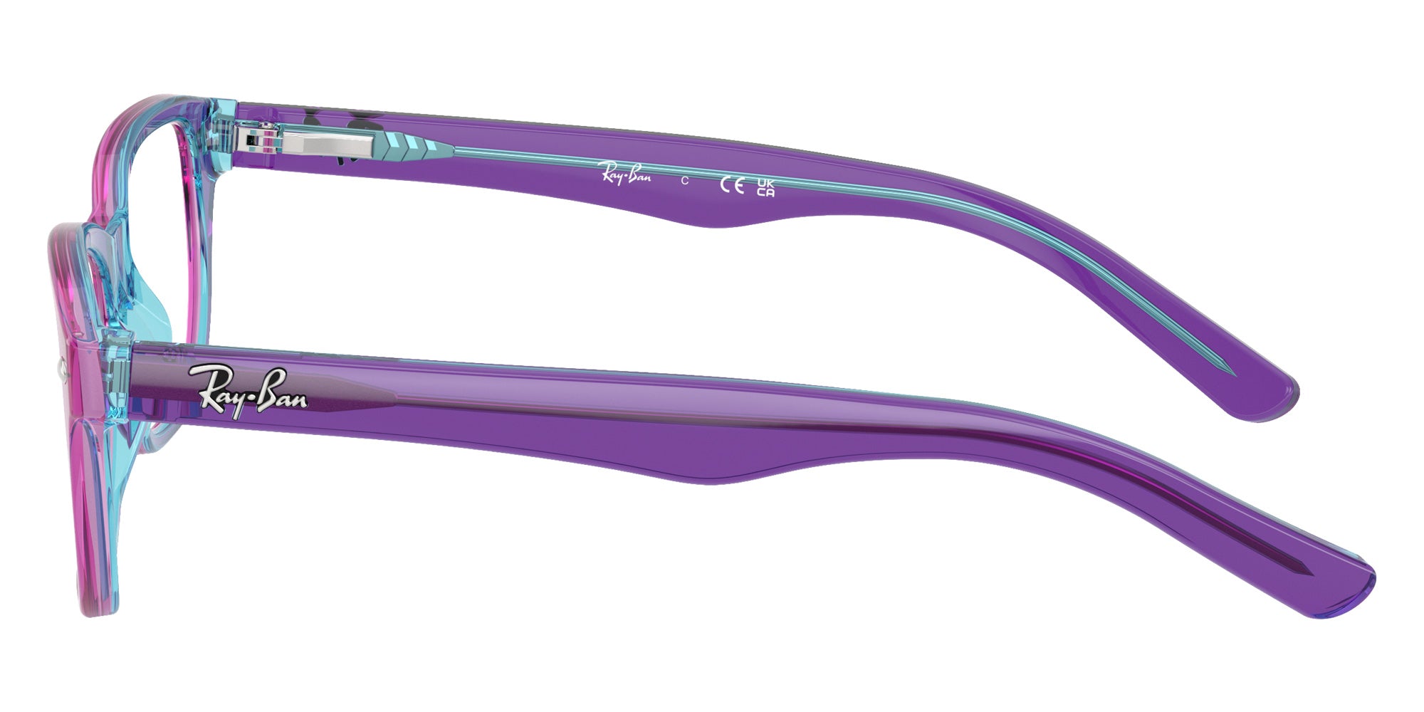 Ray-Ban® RY1555 RY1555 3997 48 Eyeglasses - Transparent Violet/Light Blue
