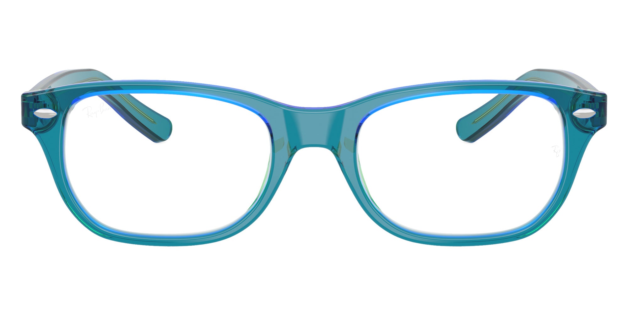 Ray-Ban® RY1555F RY1555F 3996 48 Eyeglasses - Transparent Blue/Green