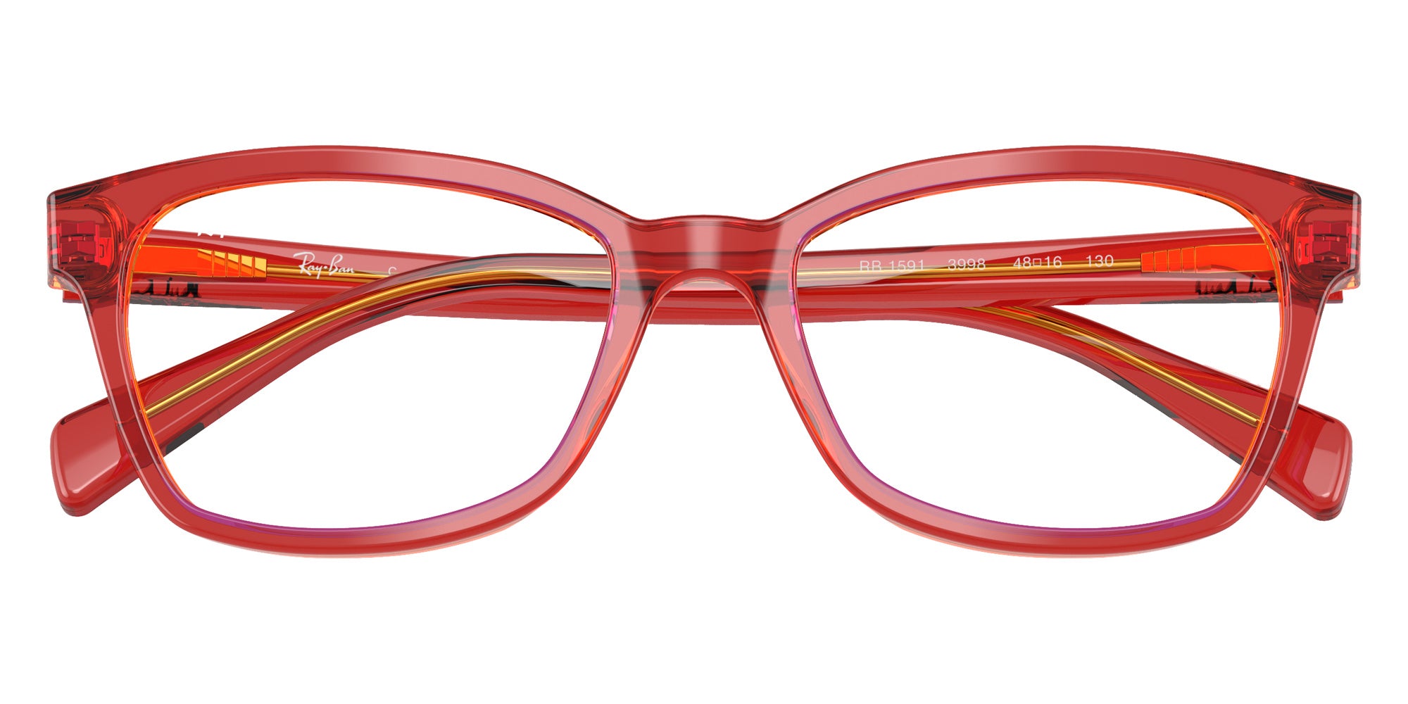 Ray-Ban® RY1591 RY1591 3998 48 Eyeglasses - Transparent Red/Yellow