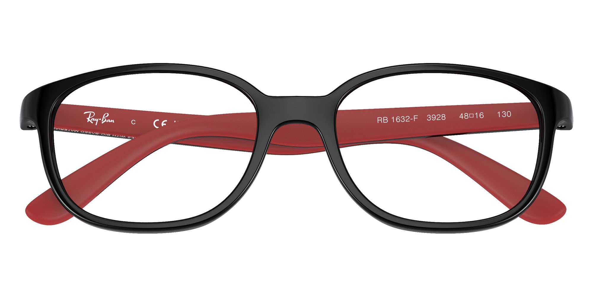 Ray-Ban® RY1632F RY1632F 3928 48 Eyeglasses - Black On Red