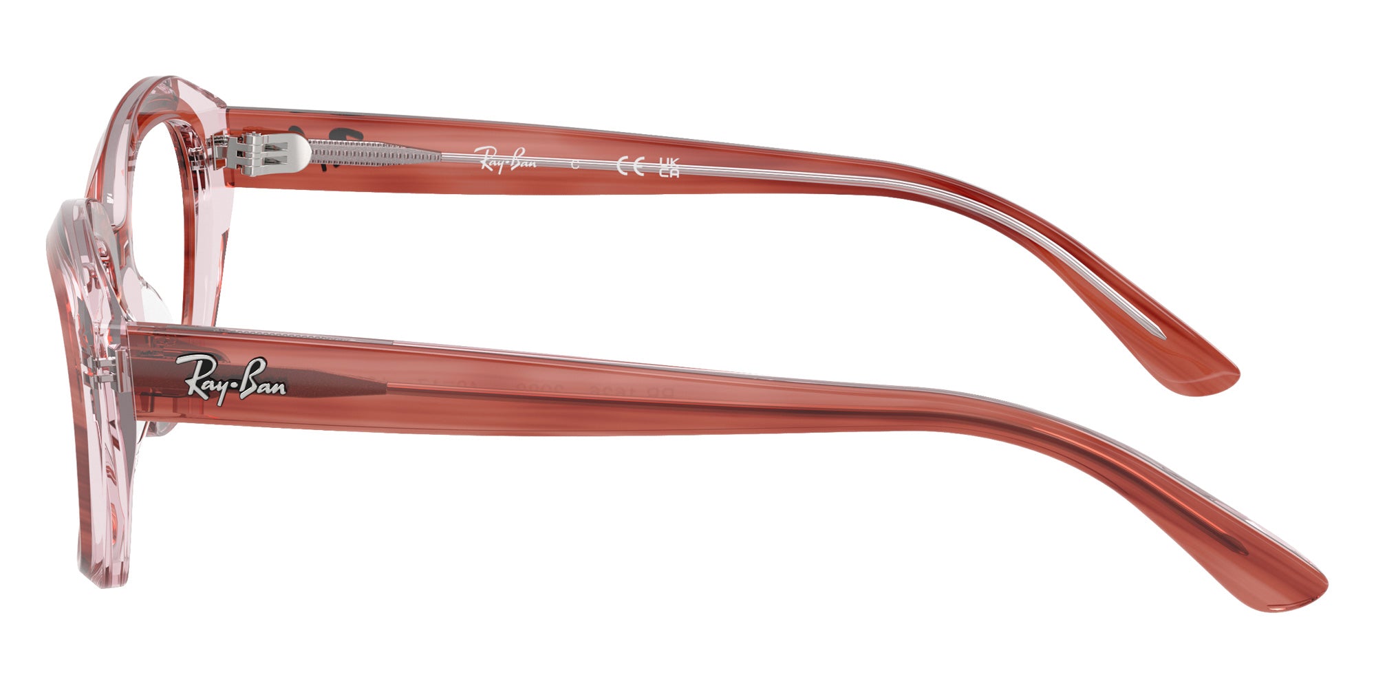Ray-Ban® RY1636 RY1636 3988 48 Eyeglasses - Striped Pink On Transparent Pink