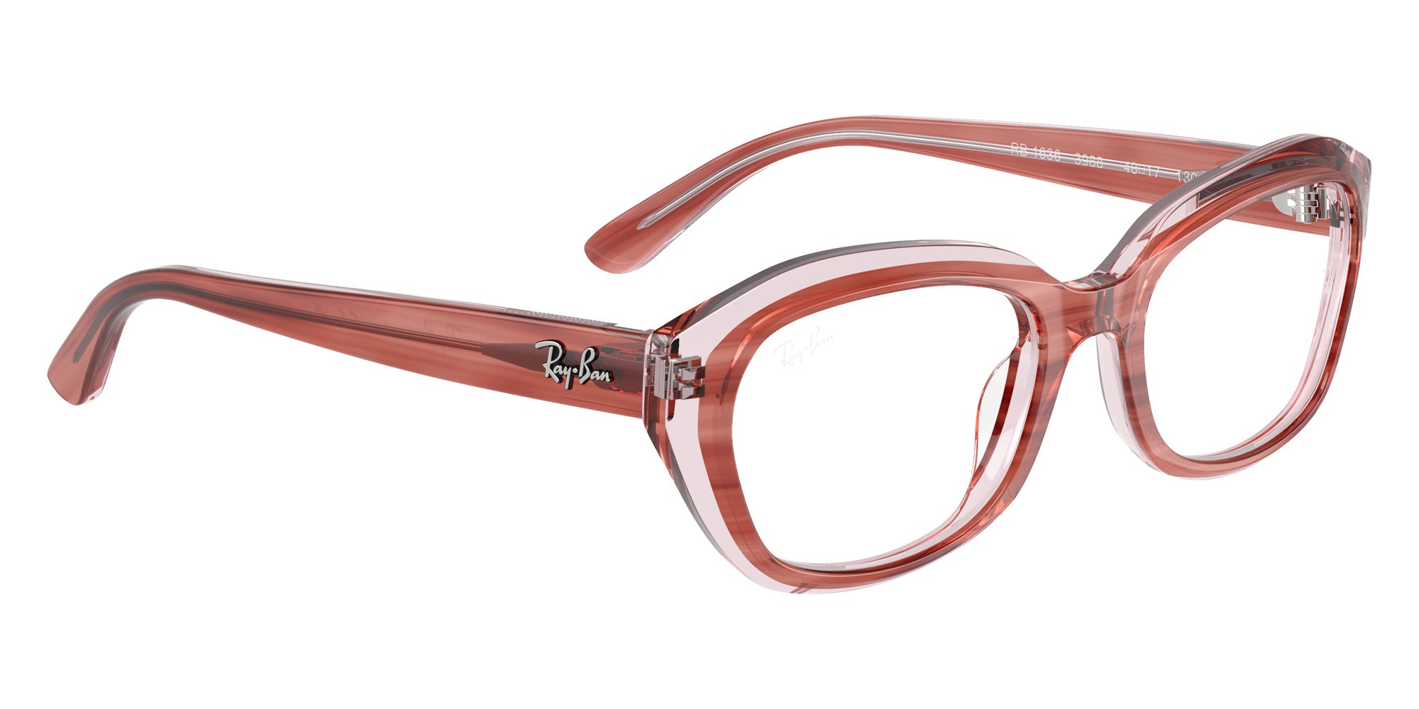 Ray-Ban® RY1636 RY1636 3988 48 Eyeglasses - Striped Pink On Transparent Pink