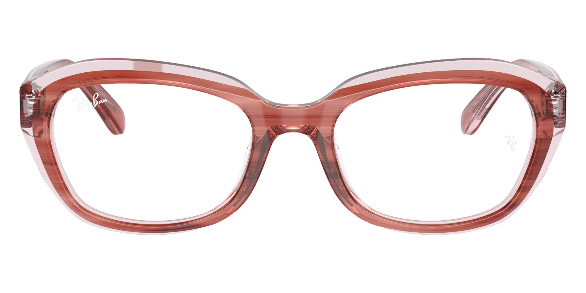 Ray-Ban® RY1636 RY1636 3988 48 Eyeglasses - Striped Pink On Transparent Pink
