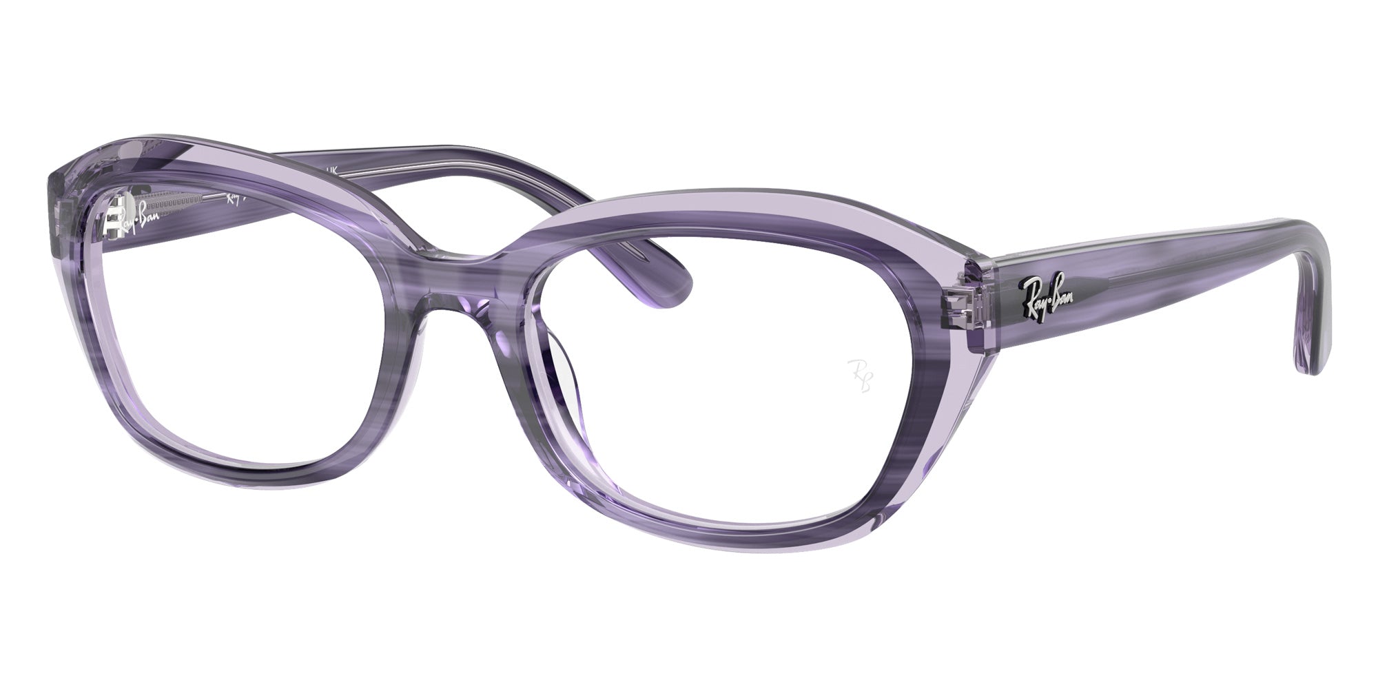 Ray-Ban® RY1636 RY1636 3989 46 Eyeglasses - Striped Violet On Transparent Violet