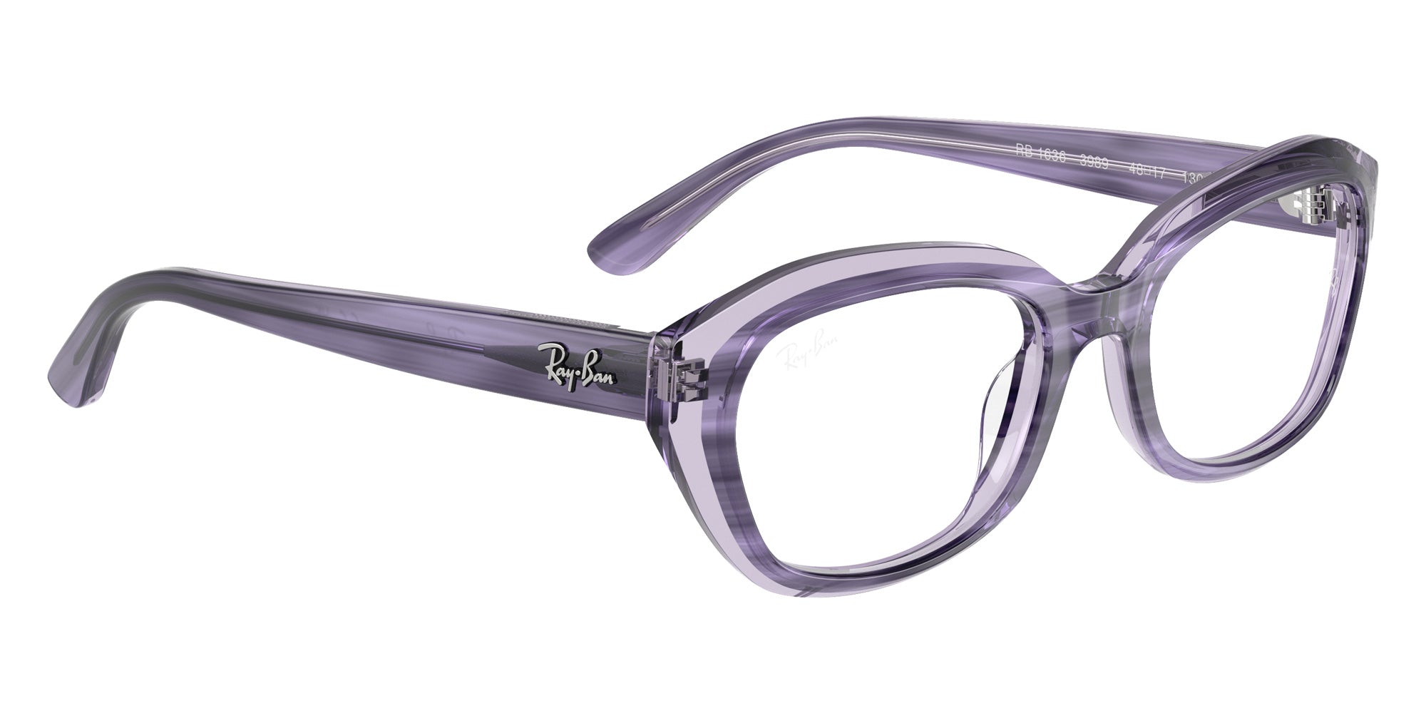 Ray-Ban® RY1636 RY1636 3989 46 Eyeglasses - Striped Violet On Transparent Violet